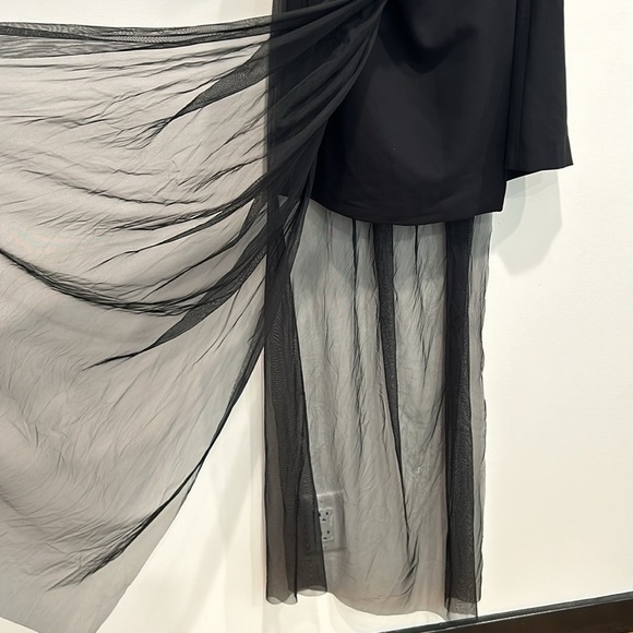 French Connection strapless whisper one leg mini maxi dress new size large / 12 - Picture 4 of 6